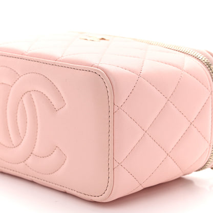Chanel Lambskin Quilted Small Top Handle Vanity Case With Chain Light Pink 10 of 11