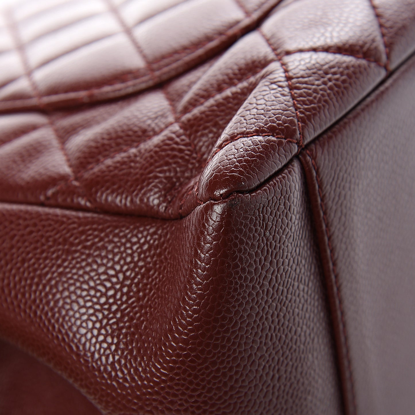Caviar Quilted Grand Shopping Tote GST Dark Burgundy