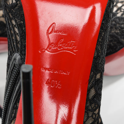 Christian Louboutin Mesh Guipure Wax Lace Kid Miss Tennis 100 Ankle Boots 40.5 Black 5 of 7