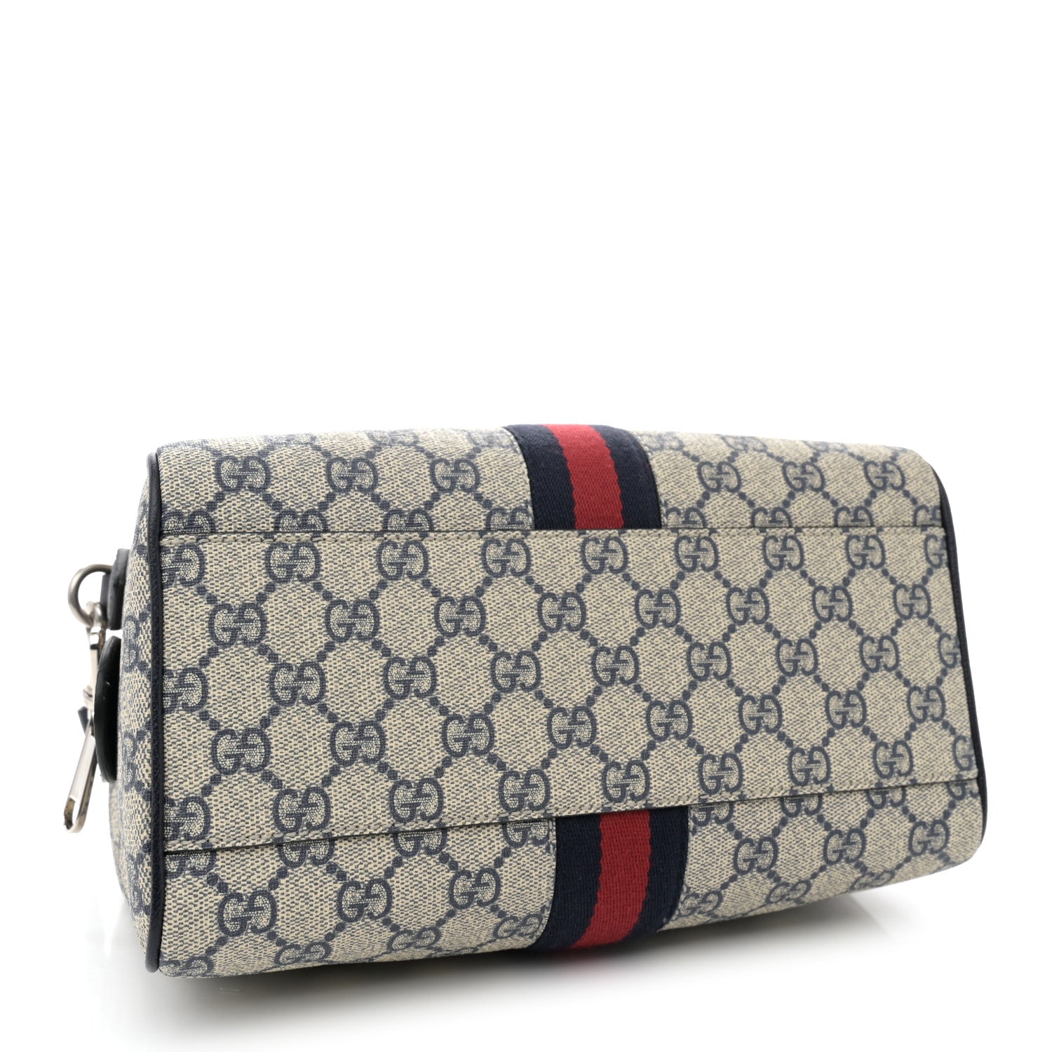 Gucci GG Supreme Monogram Web Small Ophidia Top Handle Bag Beige Blue 4 of 11