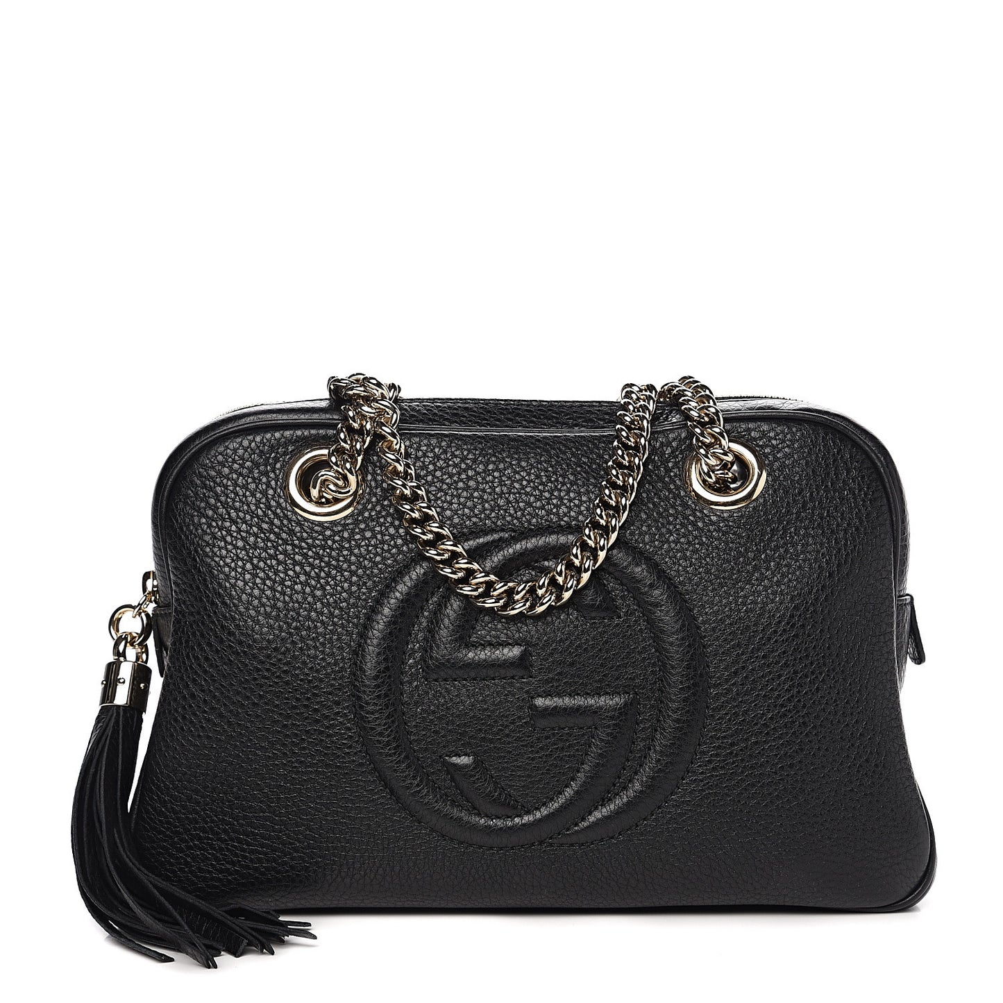 Pebbled Calfskin Small Soho Bowler Black