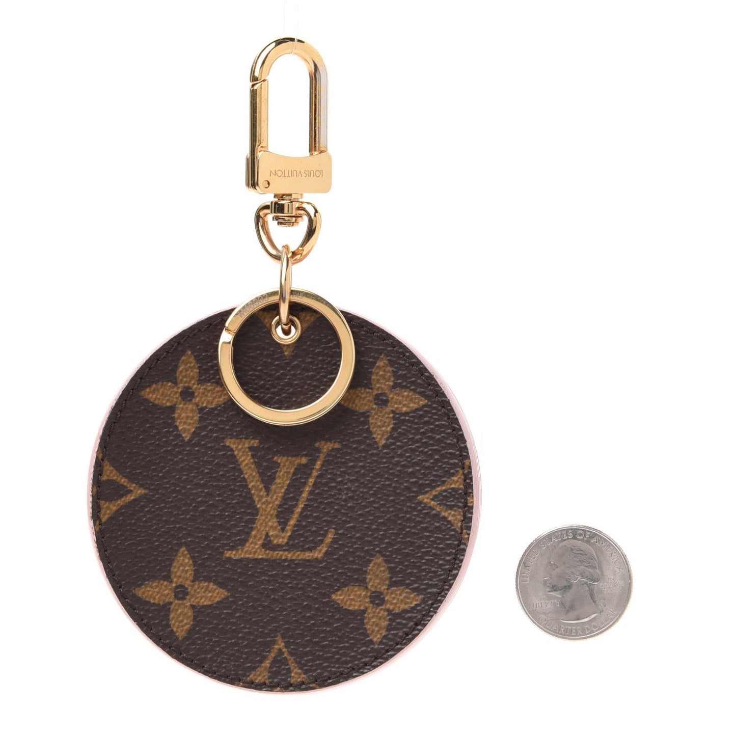 Monogram LV Mirror Bag Charm Key Holder Rose Ballerine