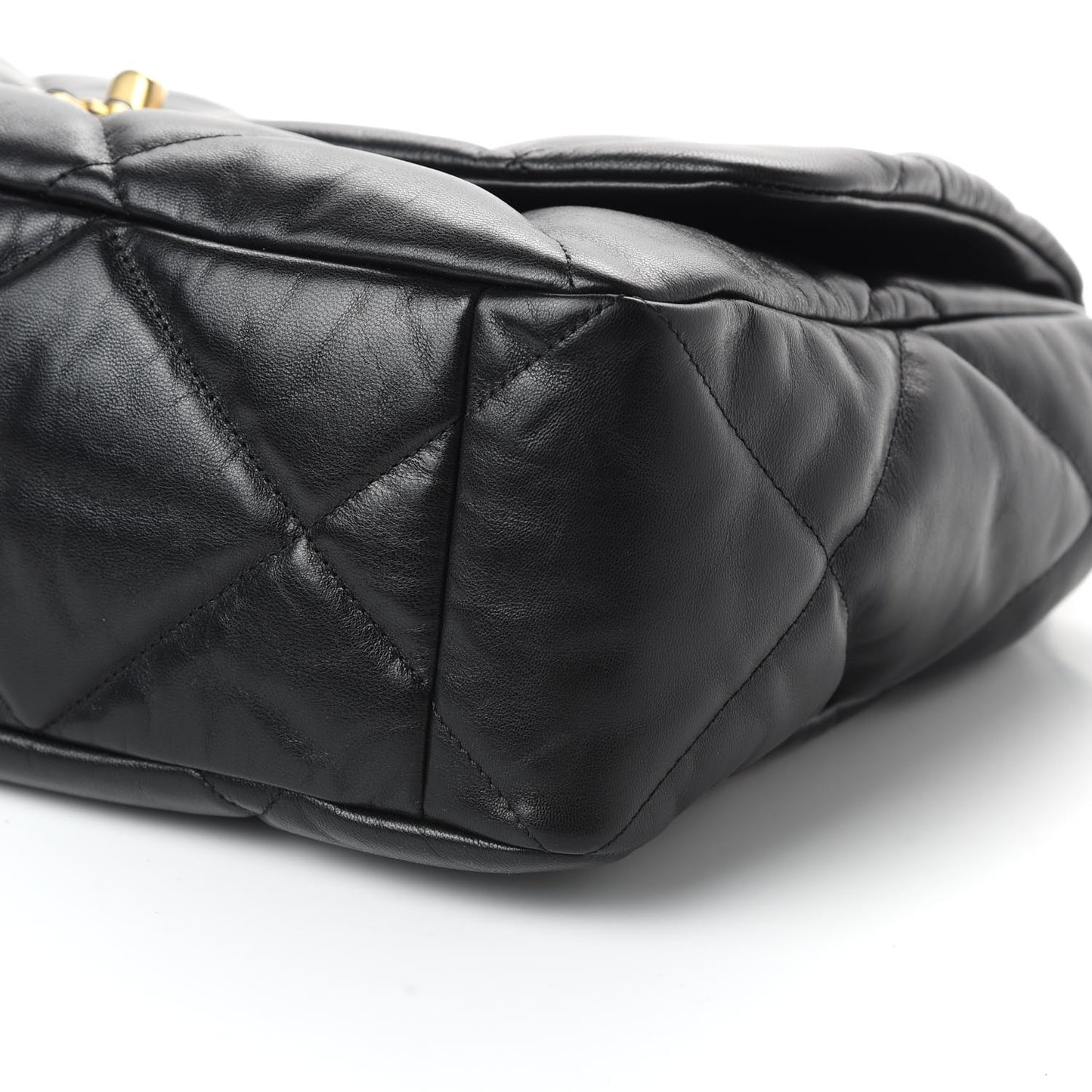 Goatskin Quilted Maxi 19 Flap Black