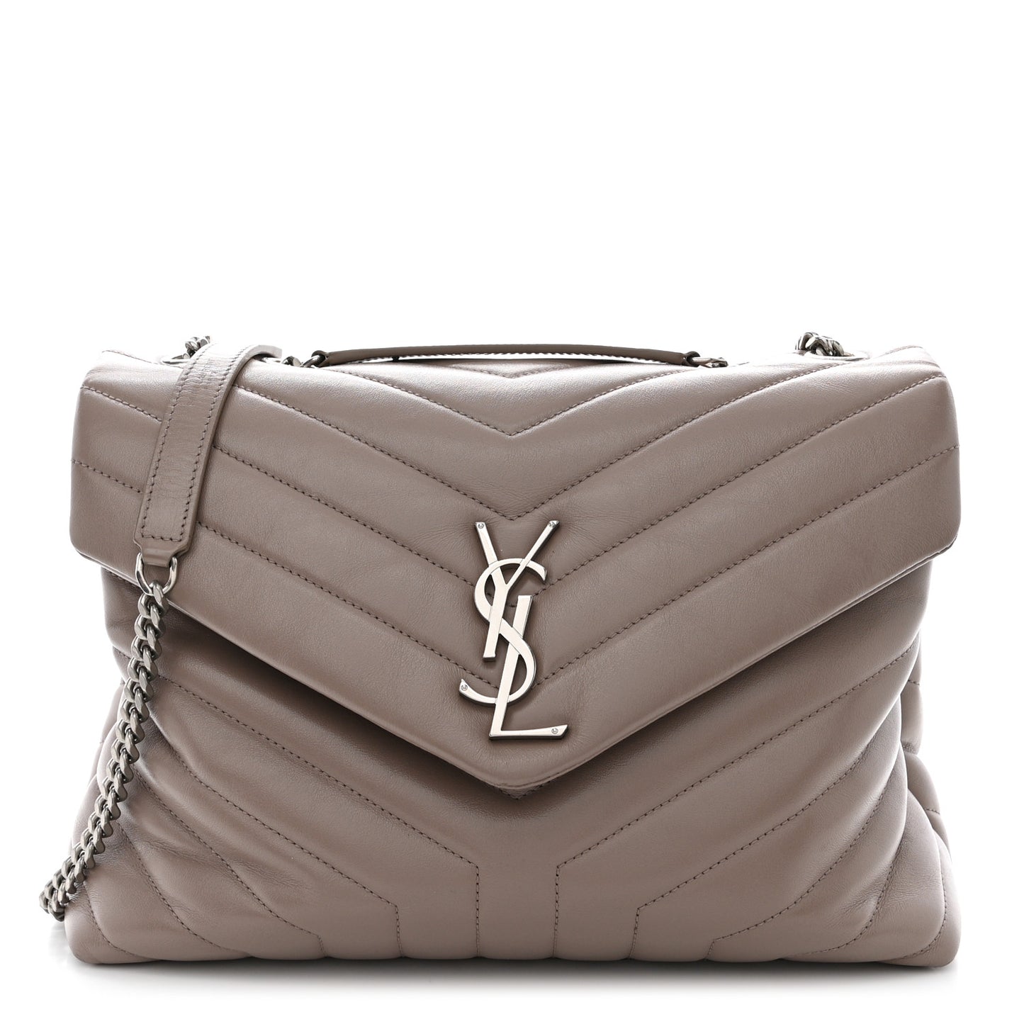 Calfskin Y Quilted Monogram Medium Loulou Chain Satchel Mink