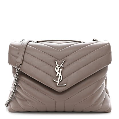 Saint Laurent Calfskin Y Quilted Monogram Medium Loulou Chain Satchel Mink 1 of 14