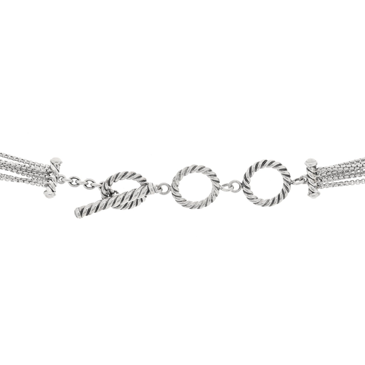David Yurman Sterling Silver Diamond 14mm Waterfall Lariat Necklace 4 of 4