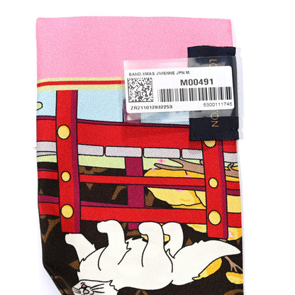 Louis Vuitton Silk Monogram 2021 Christmas Animation Japanese Garden Bandeau Marron 3 of 3