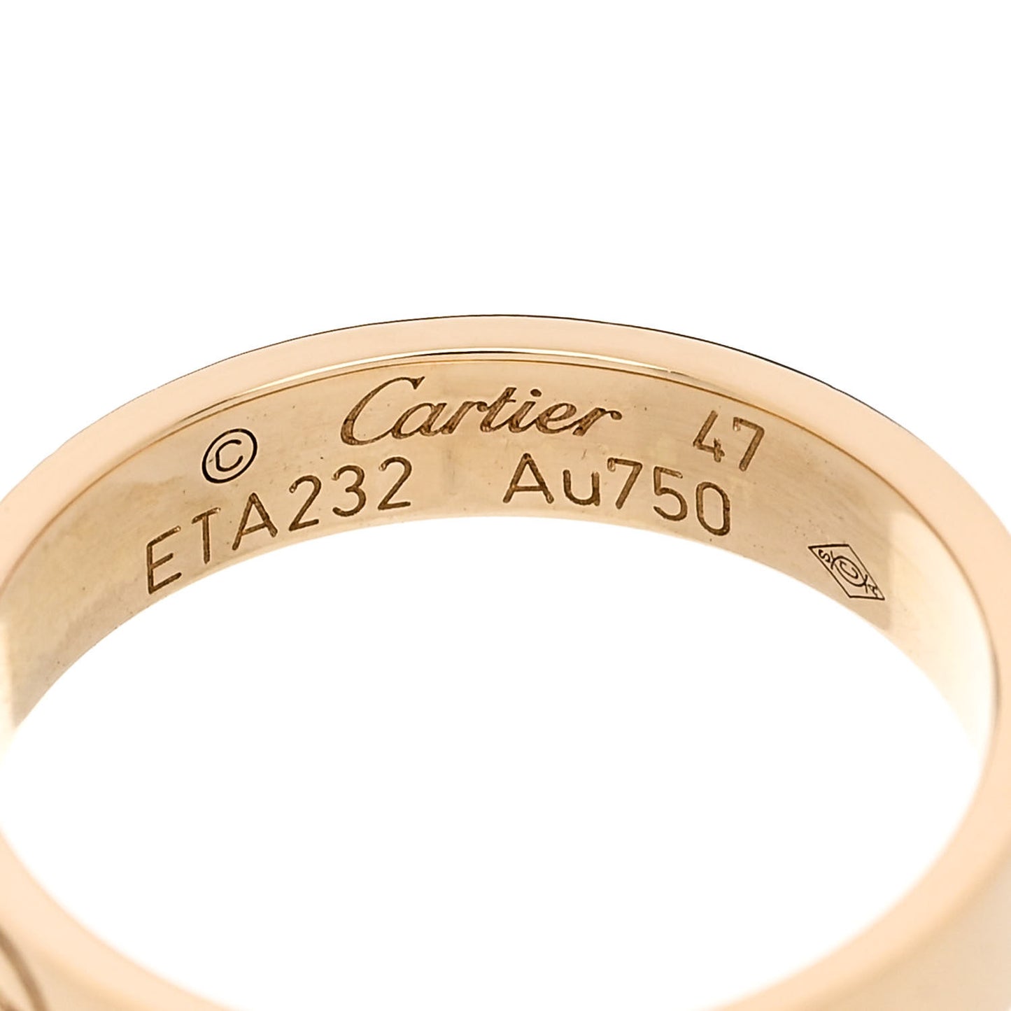 18K Yellow Gold 3.5mm LOVE Wedding Band Ring 47 4