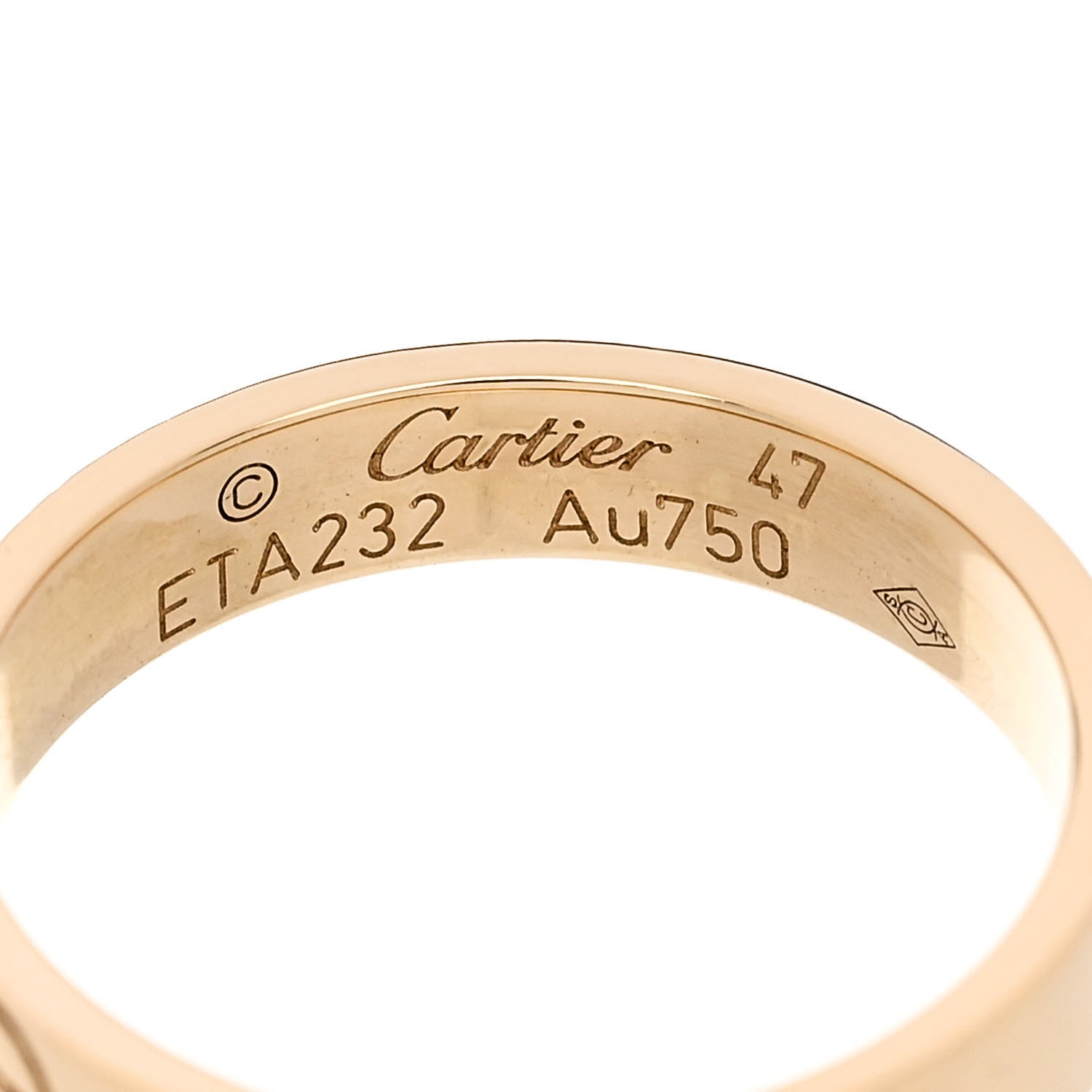 Cartier 18K Yellow Gold 3.5mm LOVE Wedding Band Ring 47 4 4 of 4