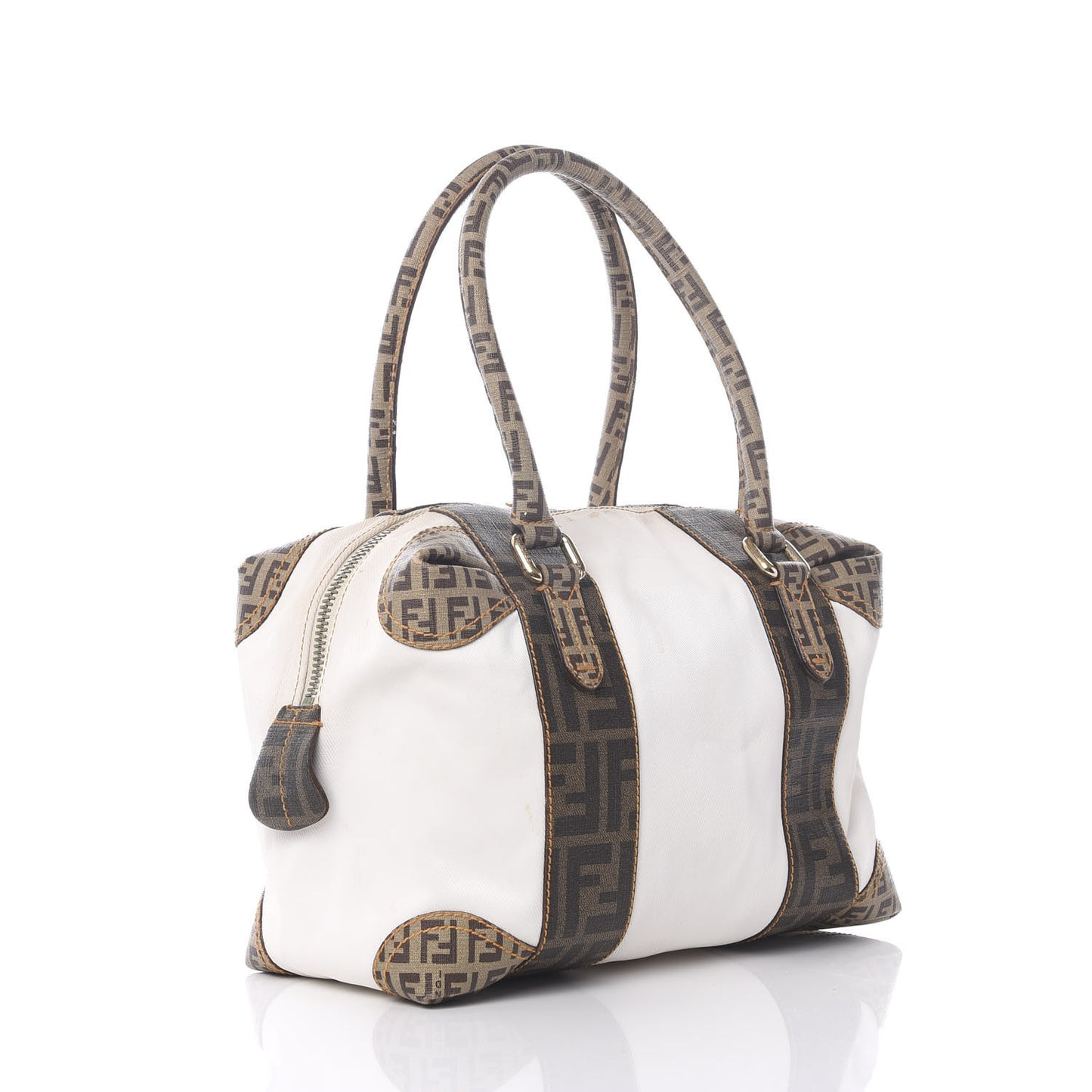 Canvas Zucca Zucchino Spalmati B Mix Tote White Mogano Panna