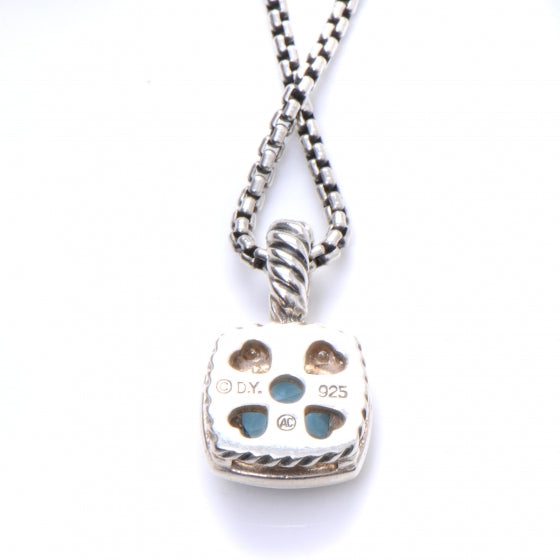 David Yurman Sterling Silver Pave Diamond Topaz Albion Necklace 6 of 6
