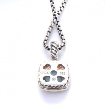 David Yurman Sterling Silver Pave Diamond Topaz Albion Necklace 6 of 6