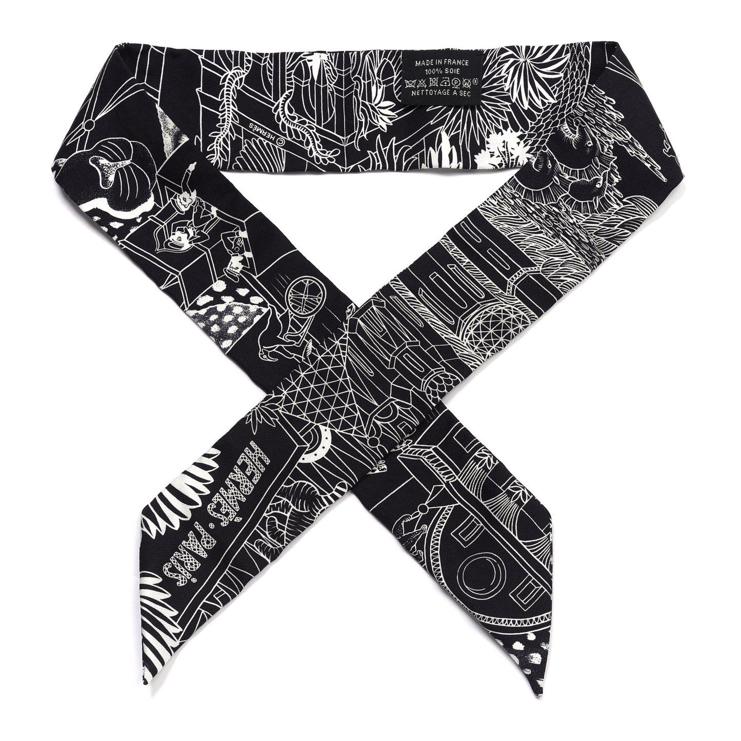 Silk Animapolis Twilly Black White