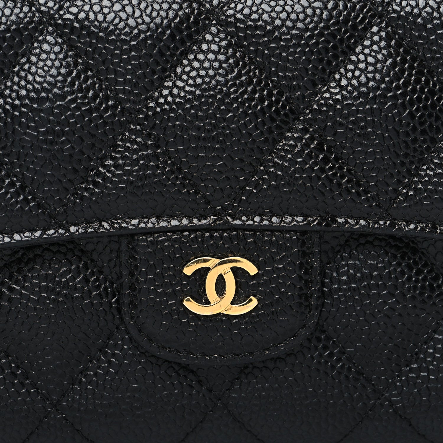 Chanel Caviar Quilted Large Gusset Flap Wallet Black 10 of 11