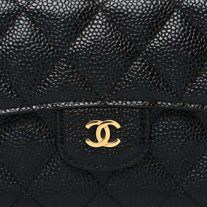 Chanel Caviar Quilted Large Gusset Flap Wallet Black 10 of 11