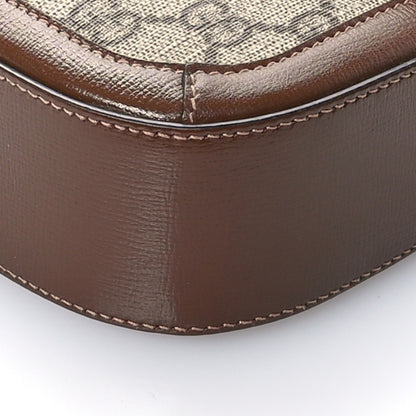 Gucci GG Supreme Monogram Azalea Calfskin Web Mini Horsebit 1955 Shoulder Bag Beige Ebony Brown Sugar 10 of 10