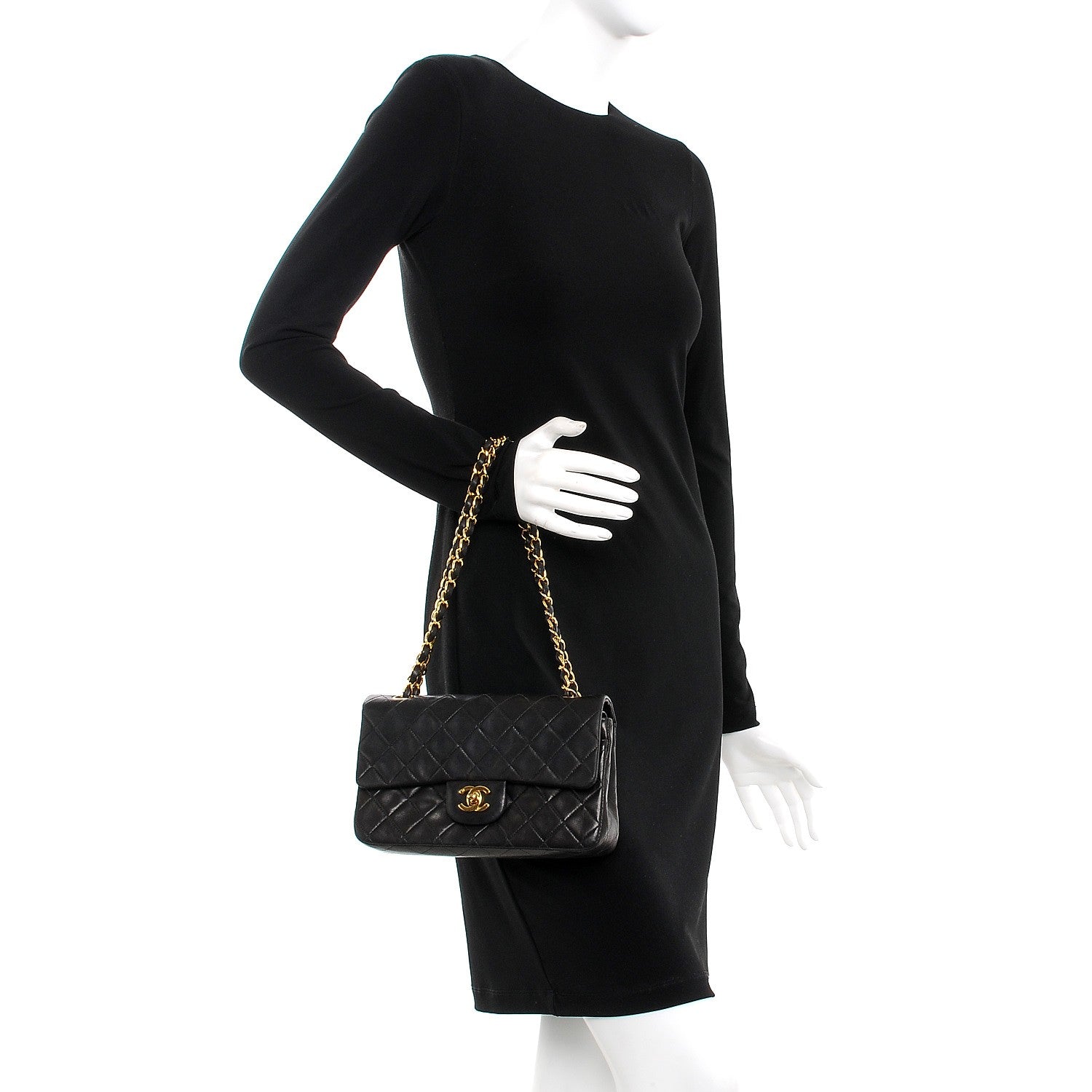 Chanel Lambskin Quilted Small Double Flap Black 3 of 16