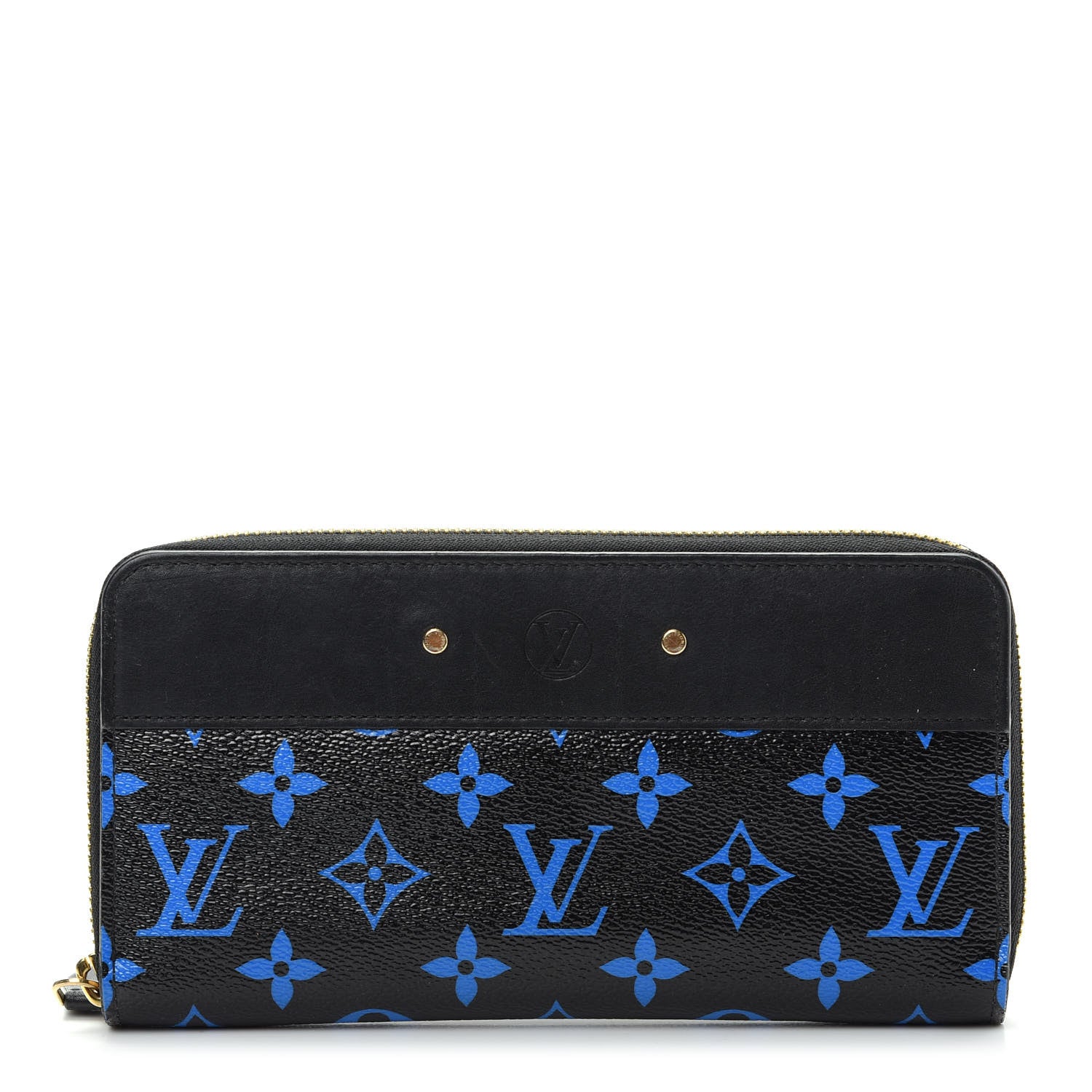 Louis Vuitton Calfskin Colored Monogram Zippy Wallet Blue Black 1 of 7