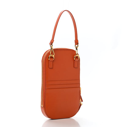 Prada Saffiano Mini Crossbody Bag Papaya 2 of 4