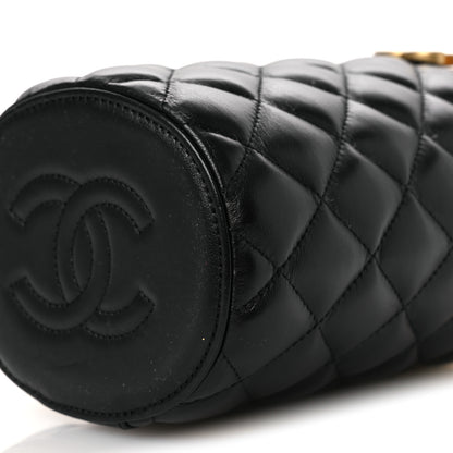Chanel Lambskin Quilted Crown Box Bag Black 9 of 10