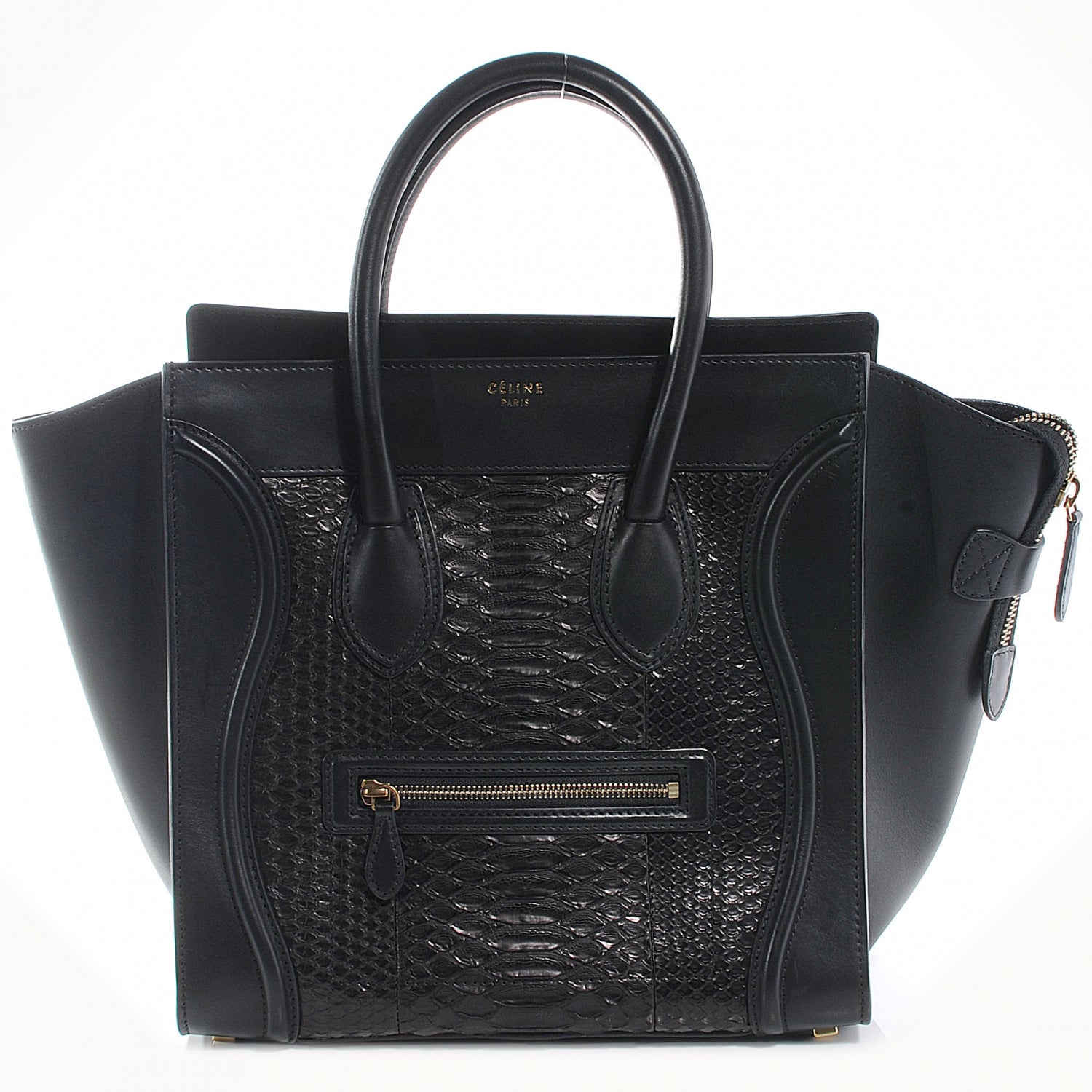 Celine Python Mini Luggage Black 1 of 8