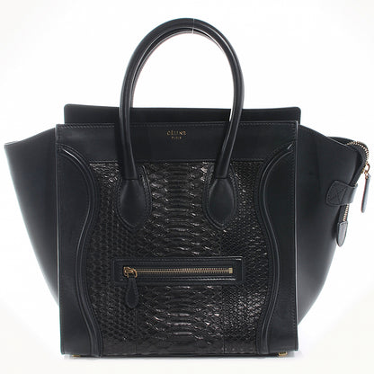 Celine Python Mini Luggage Black 1 of 8