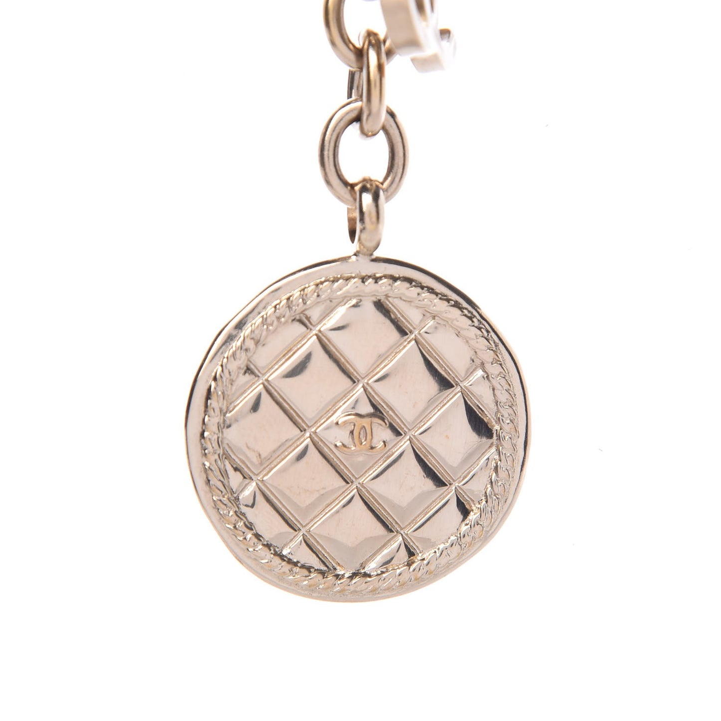 Quilted CC Key Chain Gold