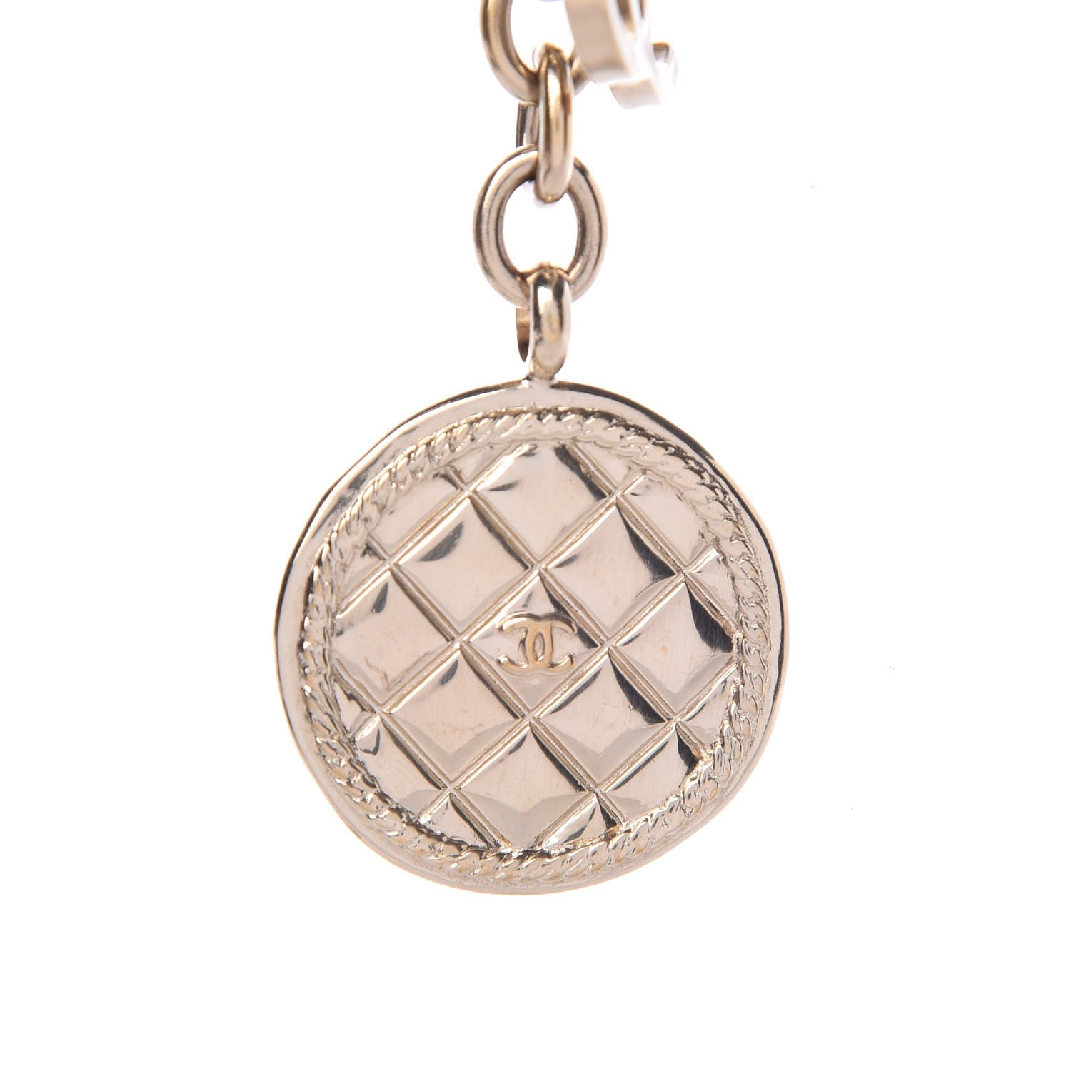 Chanel Quilted CC Key Chain Gold 4 of 5