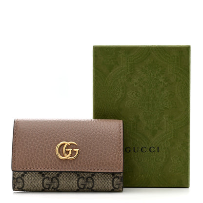 Gucci Dollar Calfskin GG Supreme Monogram GG Marmont 6 Key Holder Case Porcelain Rose Beige Ebony 8 of 8