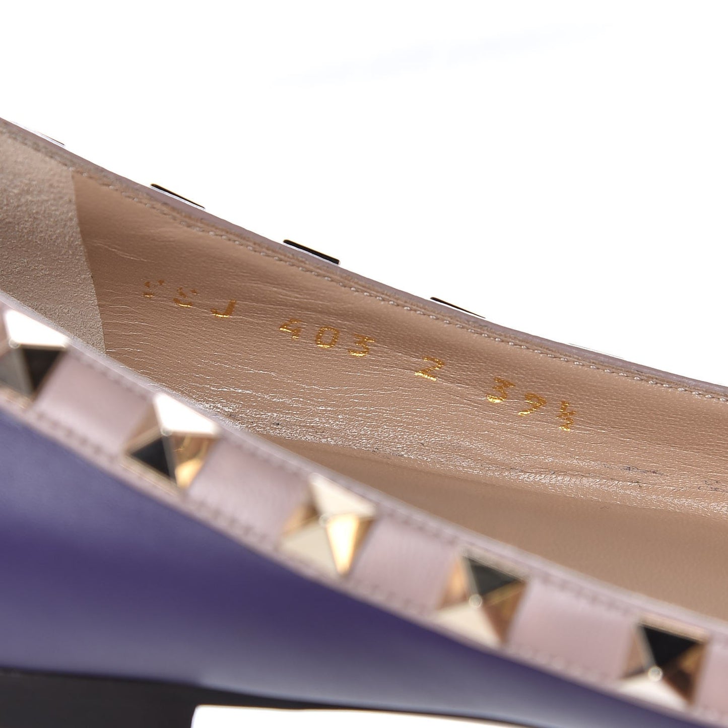 Calfskin Rockstud Ballerina Flats 39.5 Purple Poudre