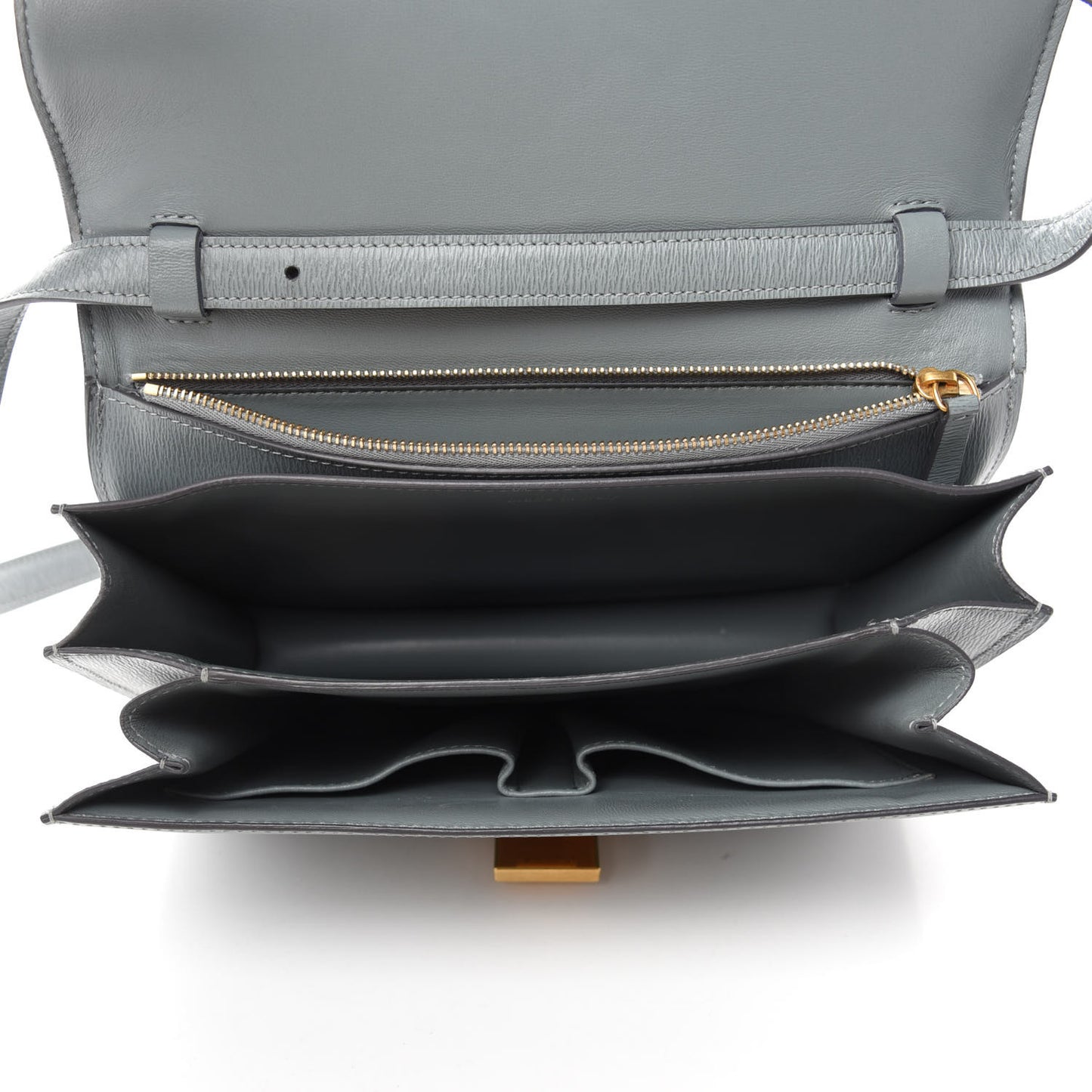 Liege Calfskin Medium Classic Box Flap Bag Storm