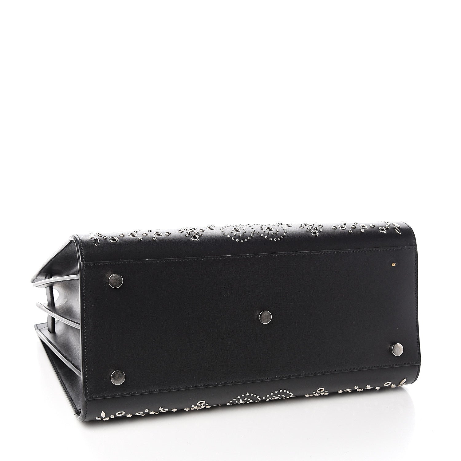 Saint Laurent Calfskin Perforated Bandana Studded Small Sac De Jour Black 3 of 11
