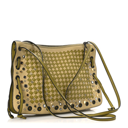 Bottega Veneta Nappa Intrecciato Studded Crossbody Messenger Multicolor Green 6 of 31