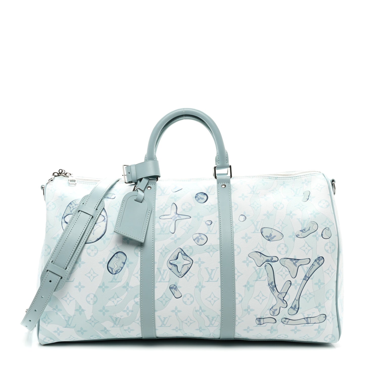 Monogram Aquagarden Keepall Bandouliere 50 Crystal Blue
