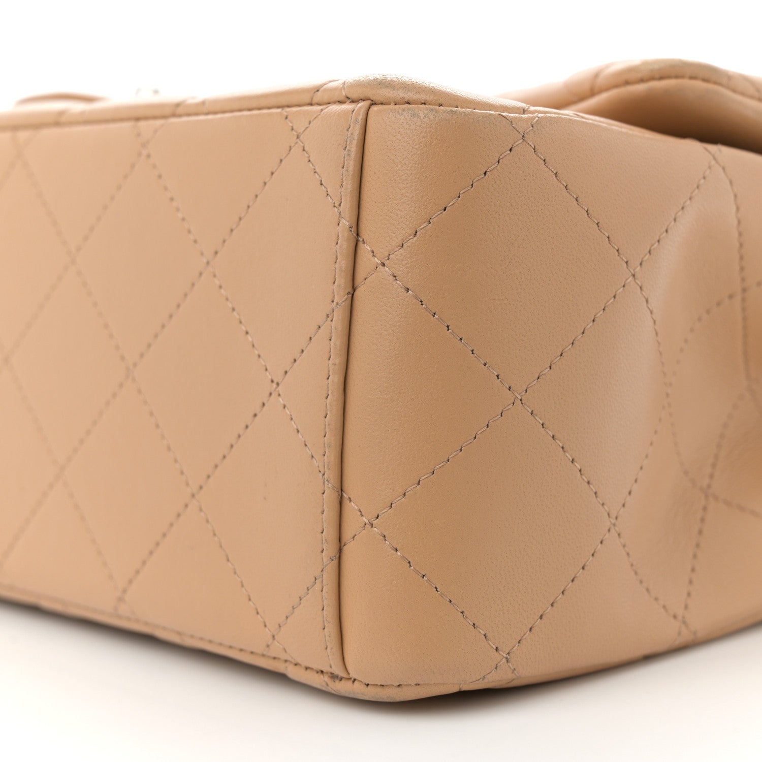 Chanel Lambskin Quilted Maxi Double Flap Beige 10 of 14