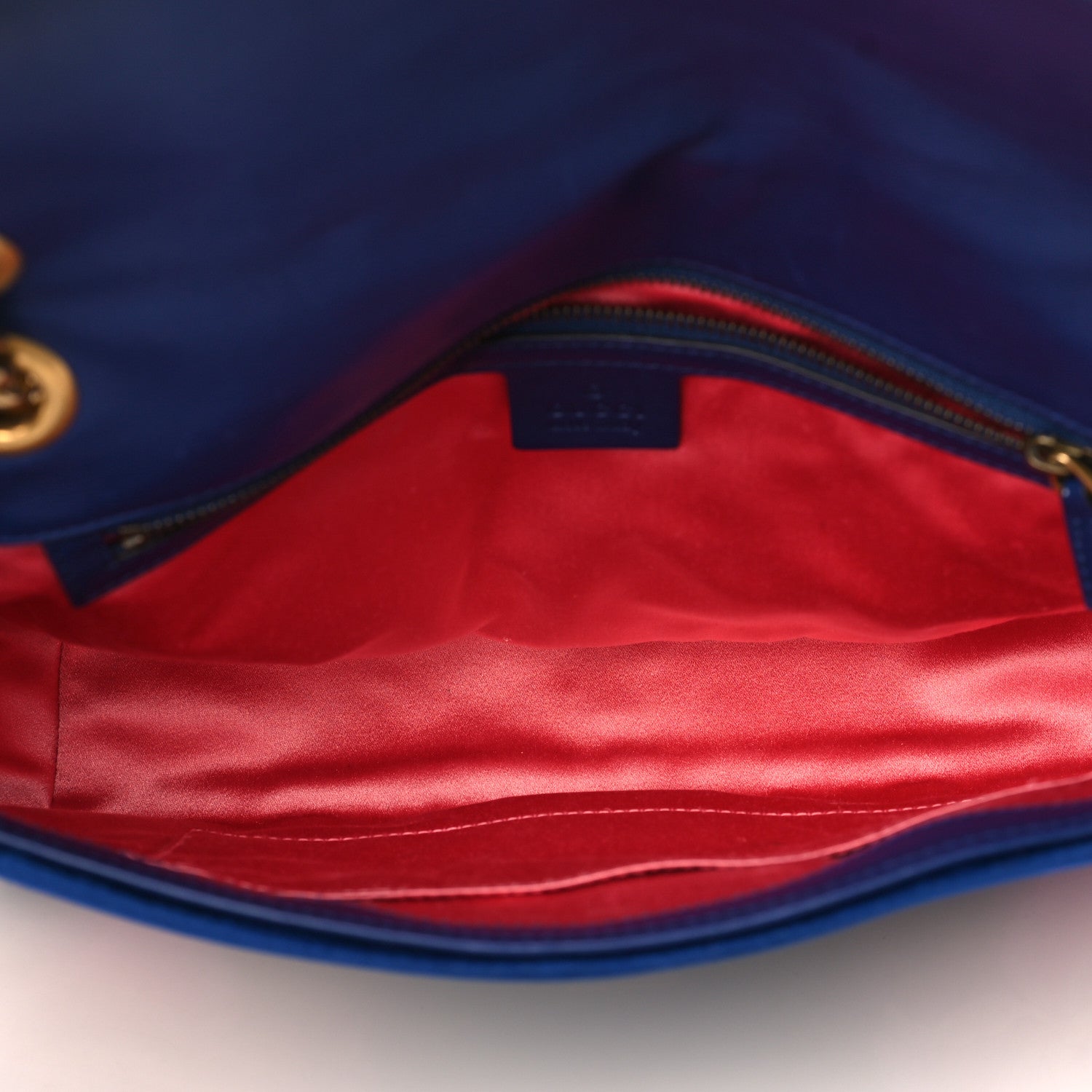 Gucci Velvet Matelasse Modern Embroidered Medium GG Marmont Shoulder Bag Cobalt 4 of 8