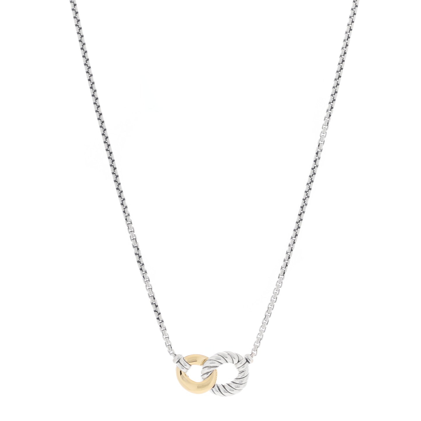 Sterling Silver 18K Yellow Gold Belmont Pendant Necklace