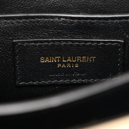 Saint Laurent Kid Suede Smooth Calfskin Mini Classic Monogram Cassandra Top Handle Sea Salt 6 of 13