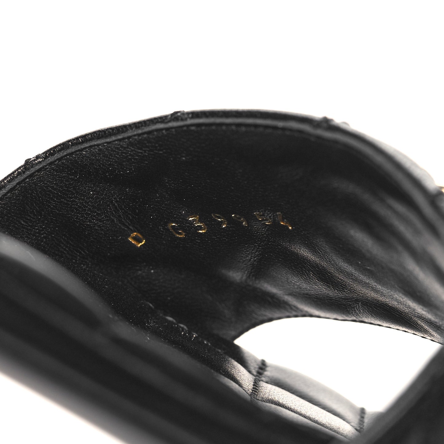 Shiny Goatskin Quilted CC Mules Sandals 39.5 Black