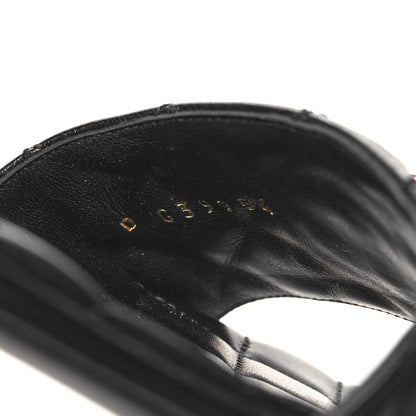 Chanel Shiny Goatskin Quilted CC Mules Sandals 39.5 Black 6 of 8