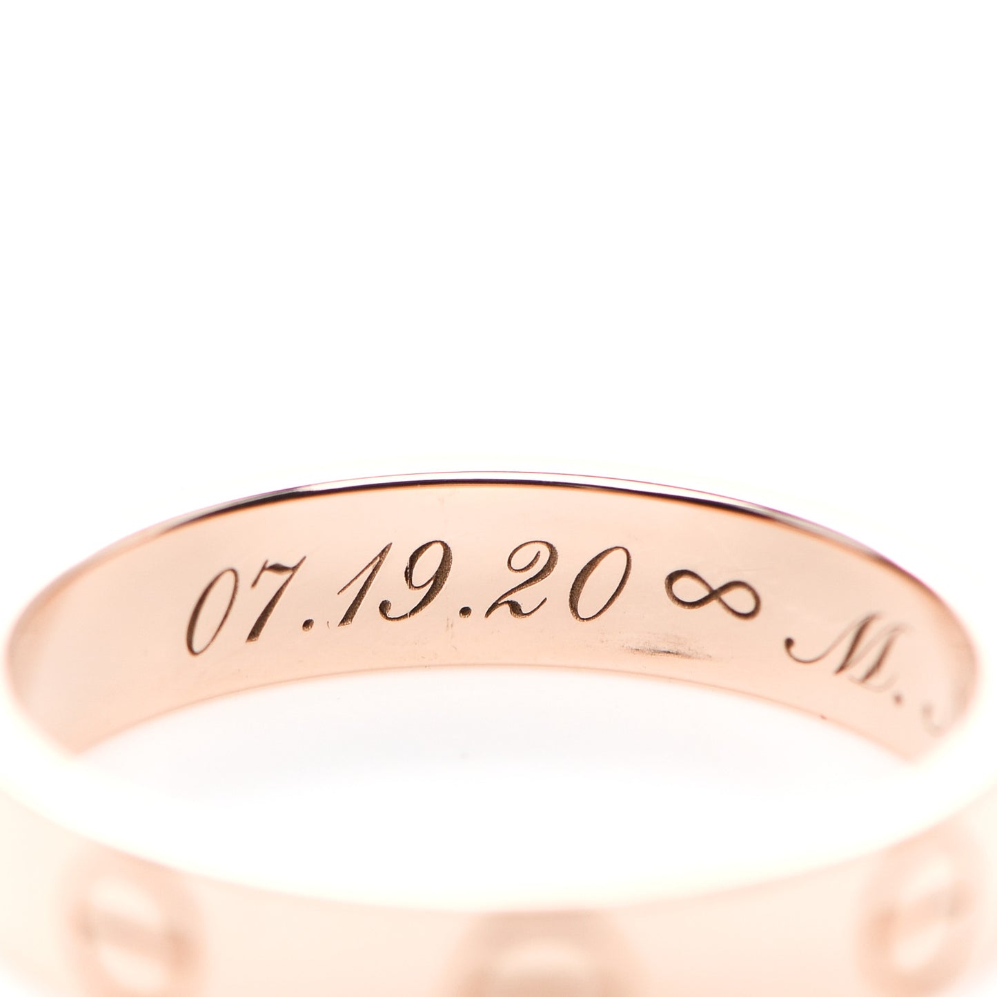 18K Pink Gold 3.5mm LOVE Wedding Band Ring 51 5.75