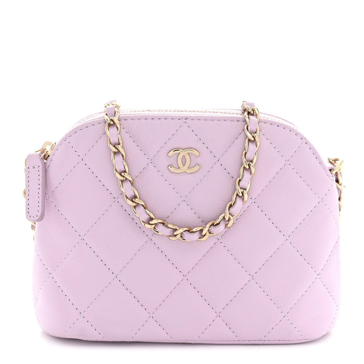 Chanel Caviar Quilted Mini Classic Clutch With Chain Light Purple 1 of 12