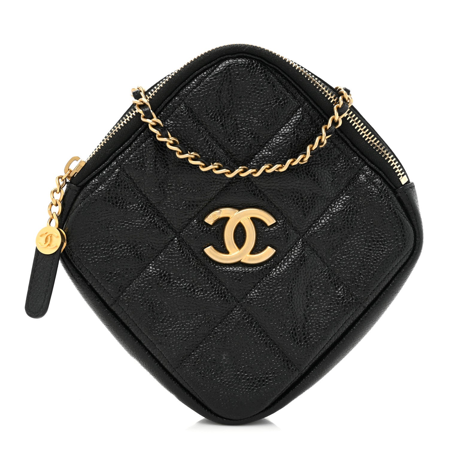 Chanel Caviar Quilted Diamond Clutch With Chain Black 1 of 9