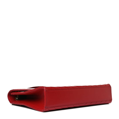 Saint Laurent Grain De Poudre Matelasse Chevron Large Monogram Satchel Lipstick Red 4 of 17