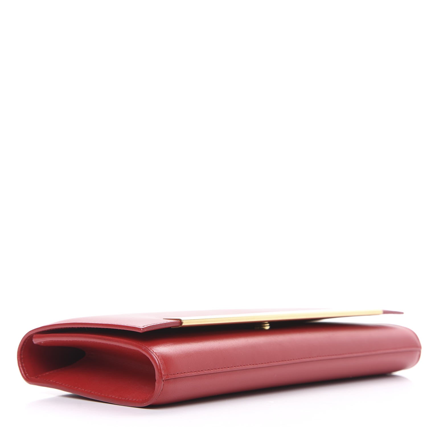 Saint Laurent Calfskin Lutetia Flap Clutch Red 4 of 12