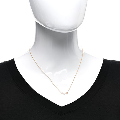 Tiffany 18K Rose Gold Diamond Mini T Smile Pendant Necklace 2 of 4