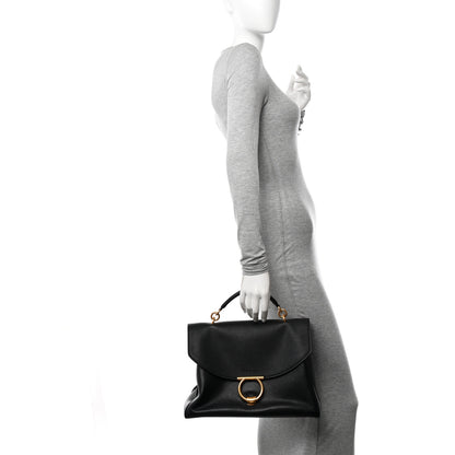 Salvatore Ferragamo Calfskin Medium Margot Top Handle Satchel Black 2 of 14