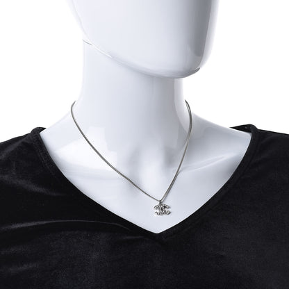 Chanel Crystal Timeless CC Necklace Silver 2 of 5