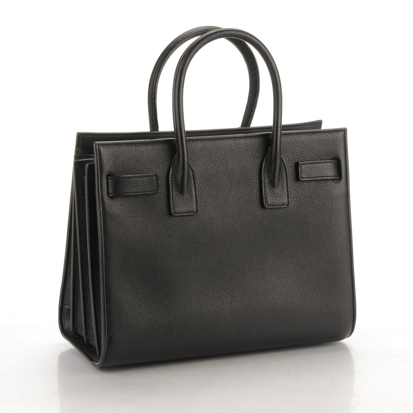 Grained Calfskin Baby Sac De Jour Black