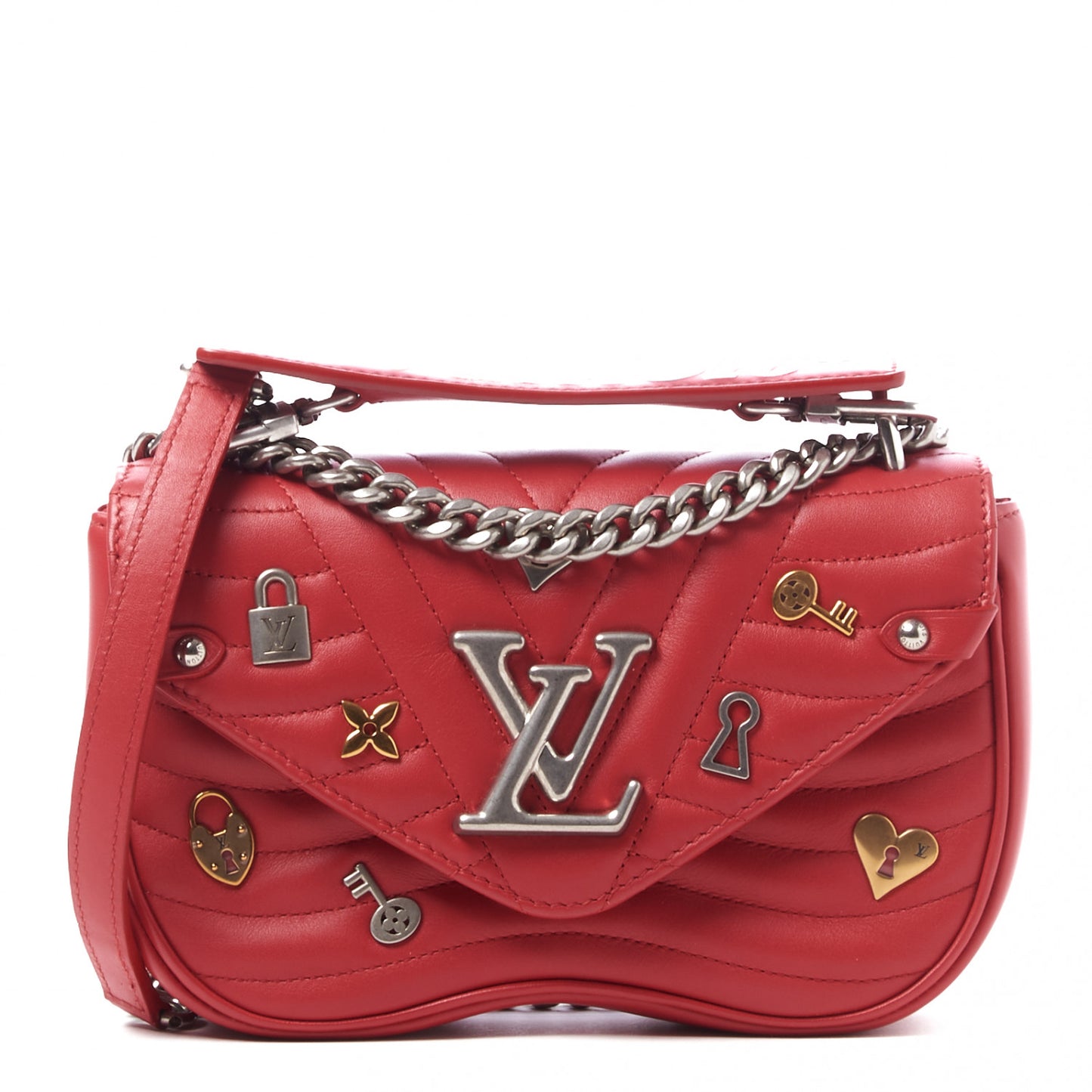 Calfskin Love Lock New Wave Chain PM Scarlet